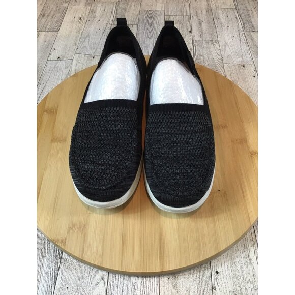 Bobs Skechers Shoes Womens 7.5 Slip On Black Gray Memory foam Arch Pillow - Picture 3 of 7